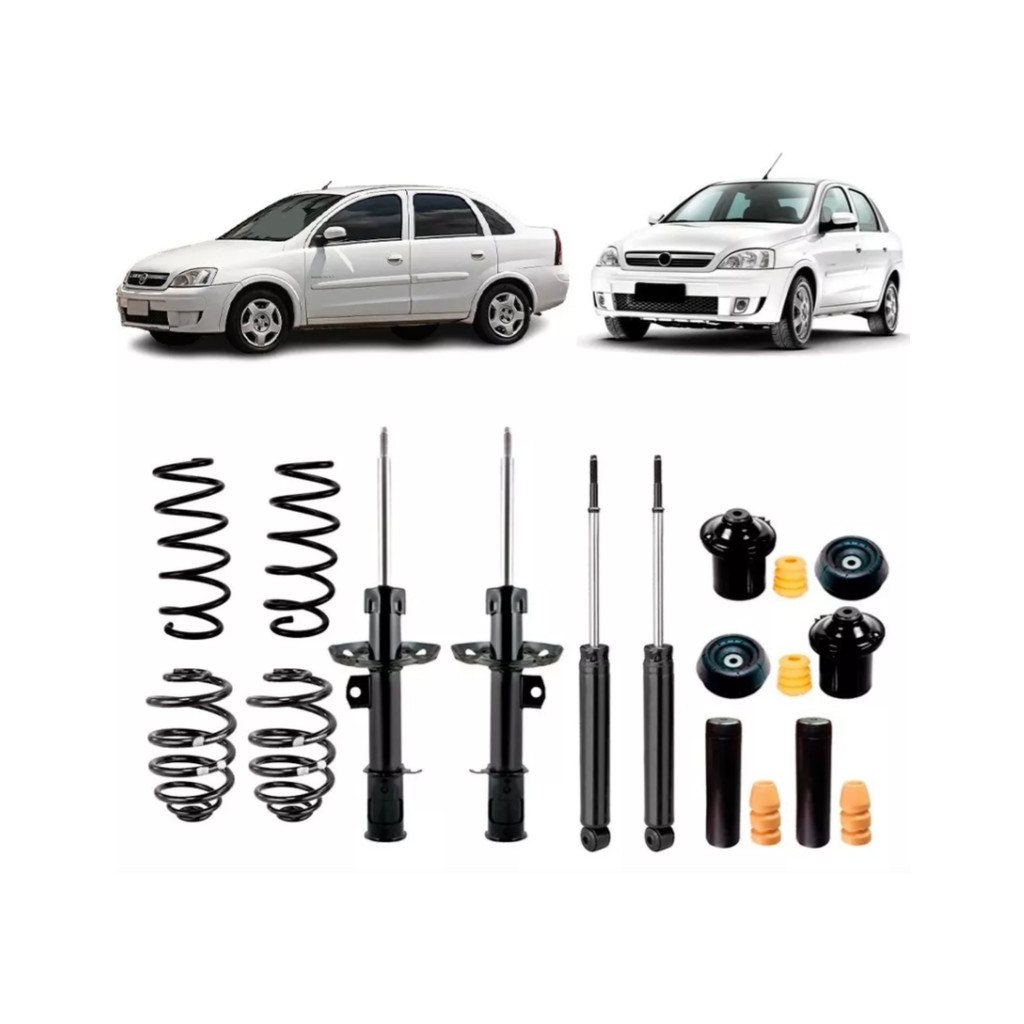 4 Amortecedor+ 4 Kit+ 4 Mola Corsa Hatch Joy Maxx 03/12