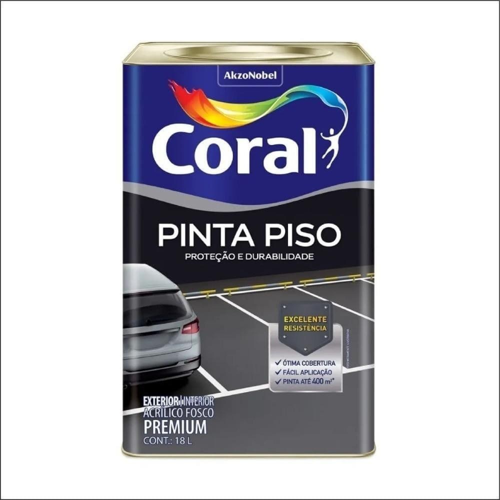 Tinta Piso Coral Premium Cimento Cobre Fissura Ultra 18L Sem Cheiro