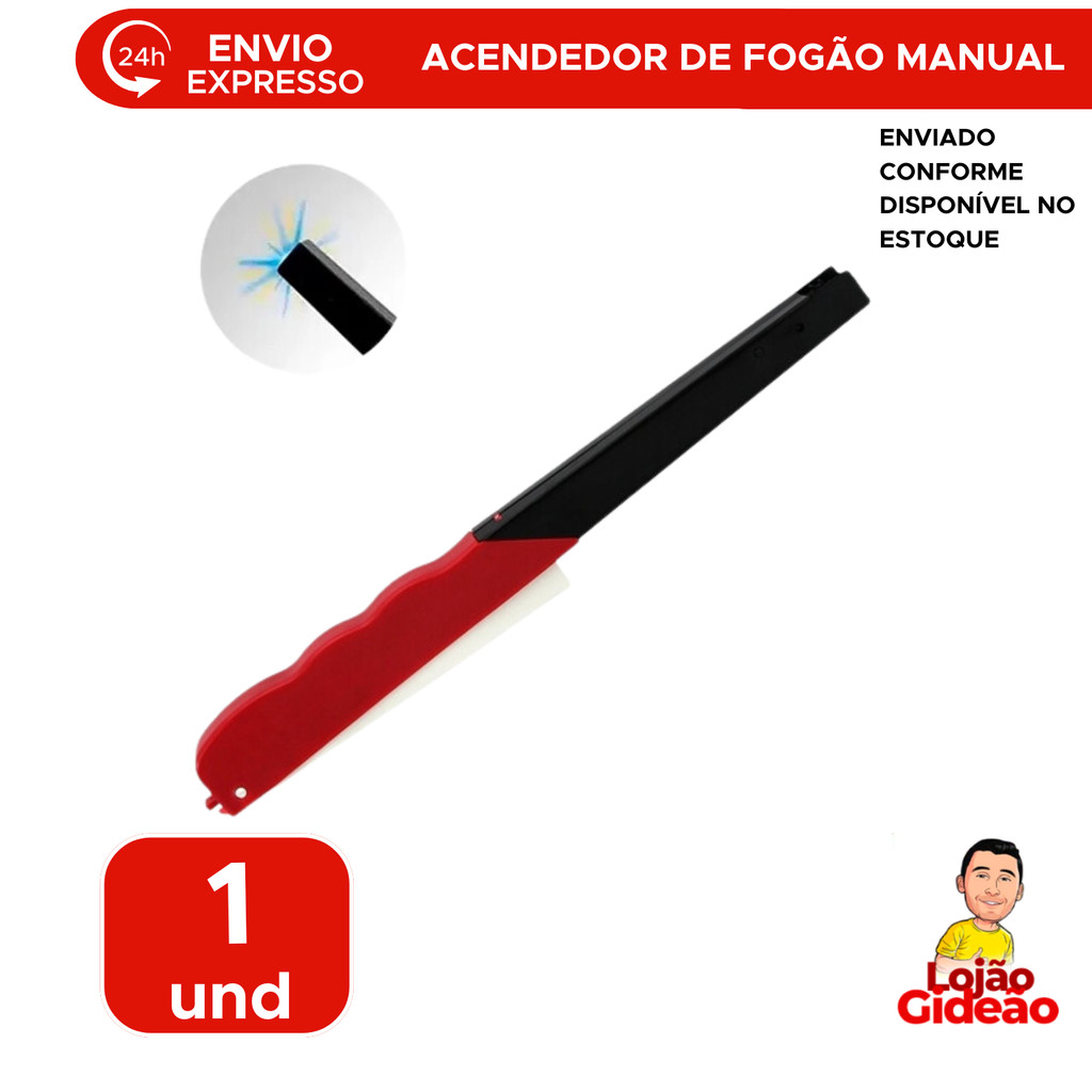 Acendedor de Fogão Manual Sortido 23cm Para Fogão Chapa De Lanche Fritadeira