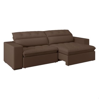 Sofá 5 Lugares Retrátil e Reclinável com USB Jazz Molas Suede Chocolate 290 cm em Oferta na Shopee