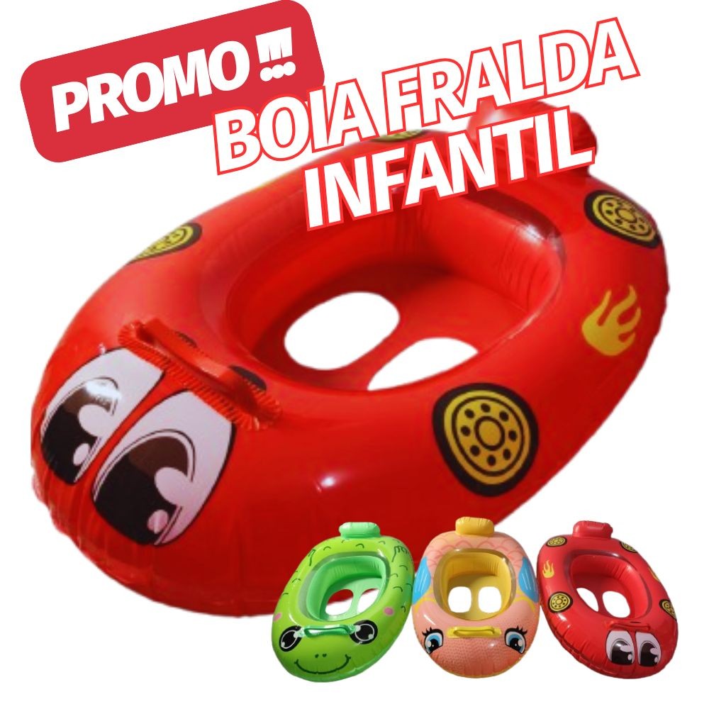 Boia Bote Infantil Fralda Inflável Apoio Alça Piscina Praia