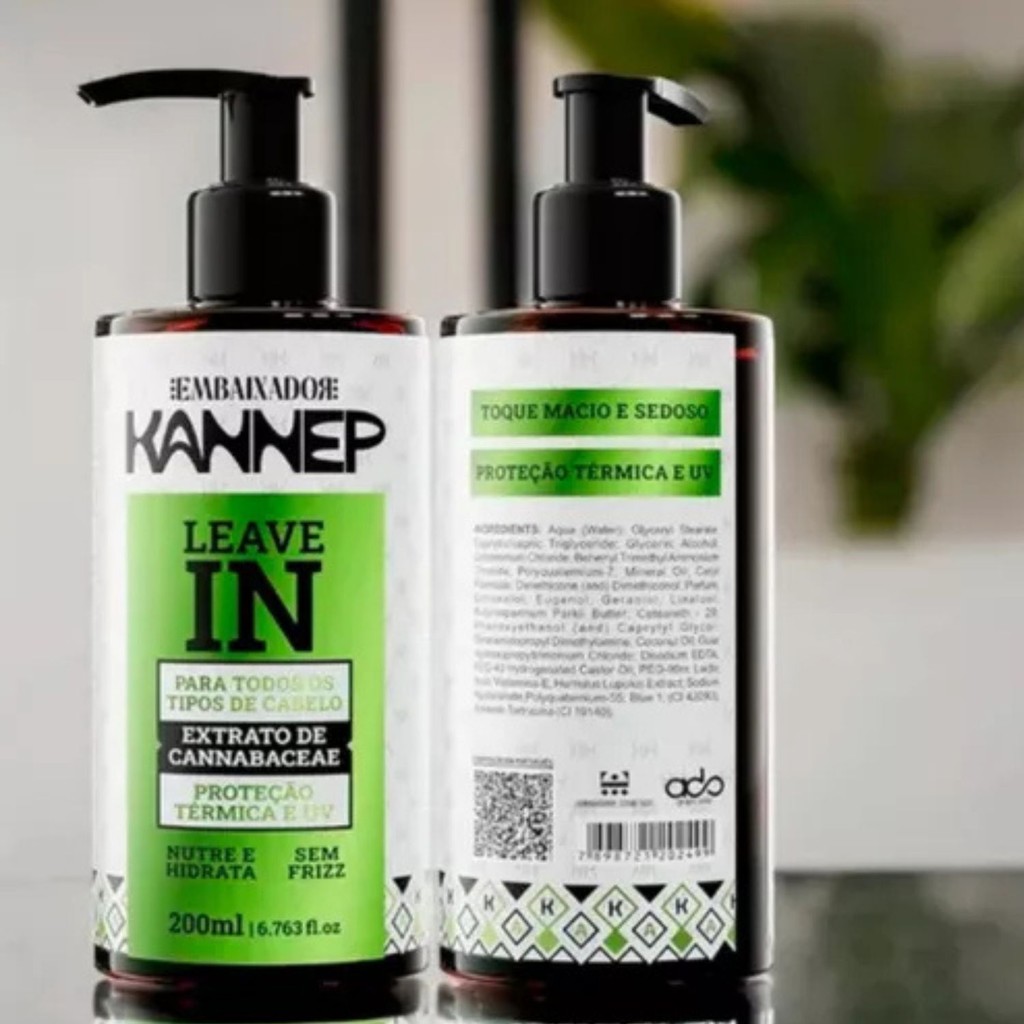Leave-in Capilar Kannep 200ml Hidratação E Proteção Térmica