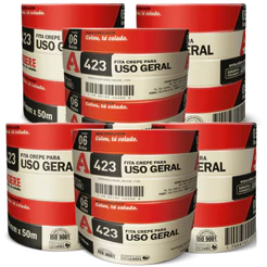 Fita Crepe Pintura Uso Geral 423 24mm X 50m C/ 10 UN Adere