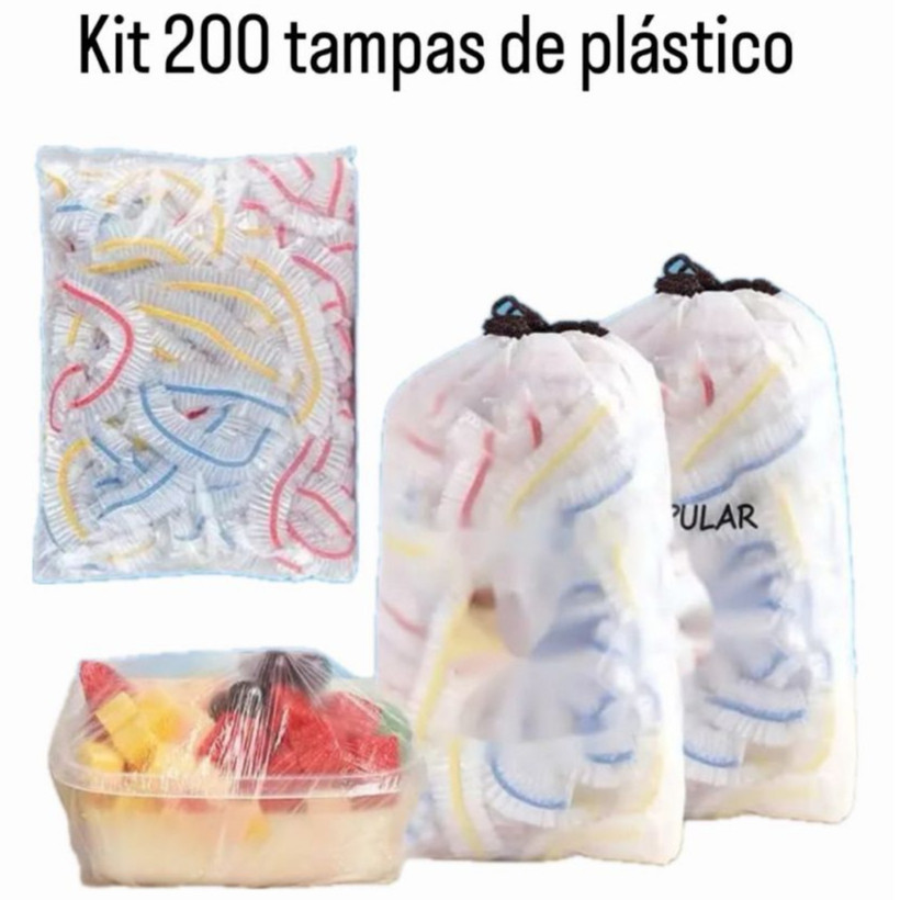 Novo Kit Com 200 Tampas De Plástico descartável para alimentos