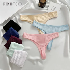 Finetooo Tangas De Algodão Para Mulher Calcinha Confortável T-Back Underwear S-XL