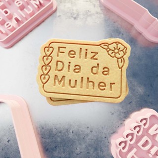 Carimbo + Cortador Feliz dia da Mulher Flor e Coração em Oferta na Shopee
