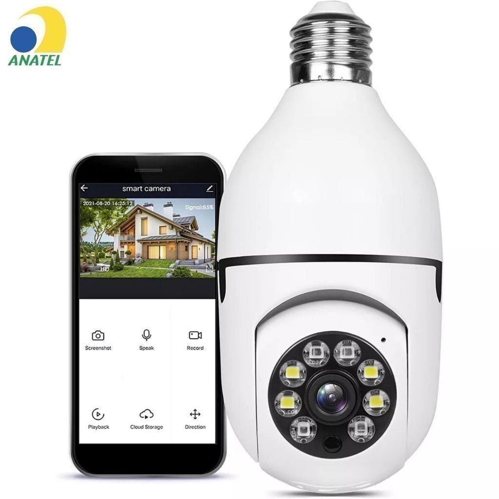 KIT 2 PÇS Mini IP Câmera Wifi sem fio 8177 visão noturna microfone auto falante acesso remoto aplicativo E27