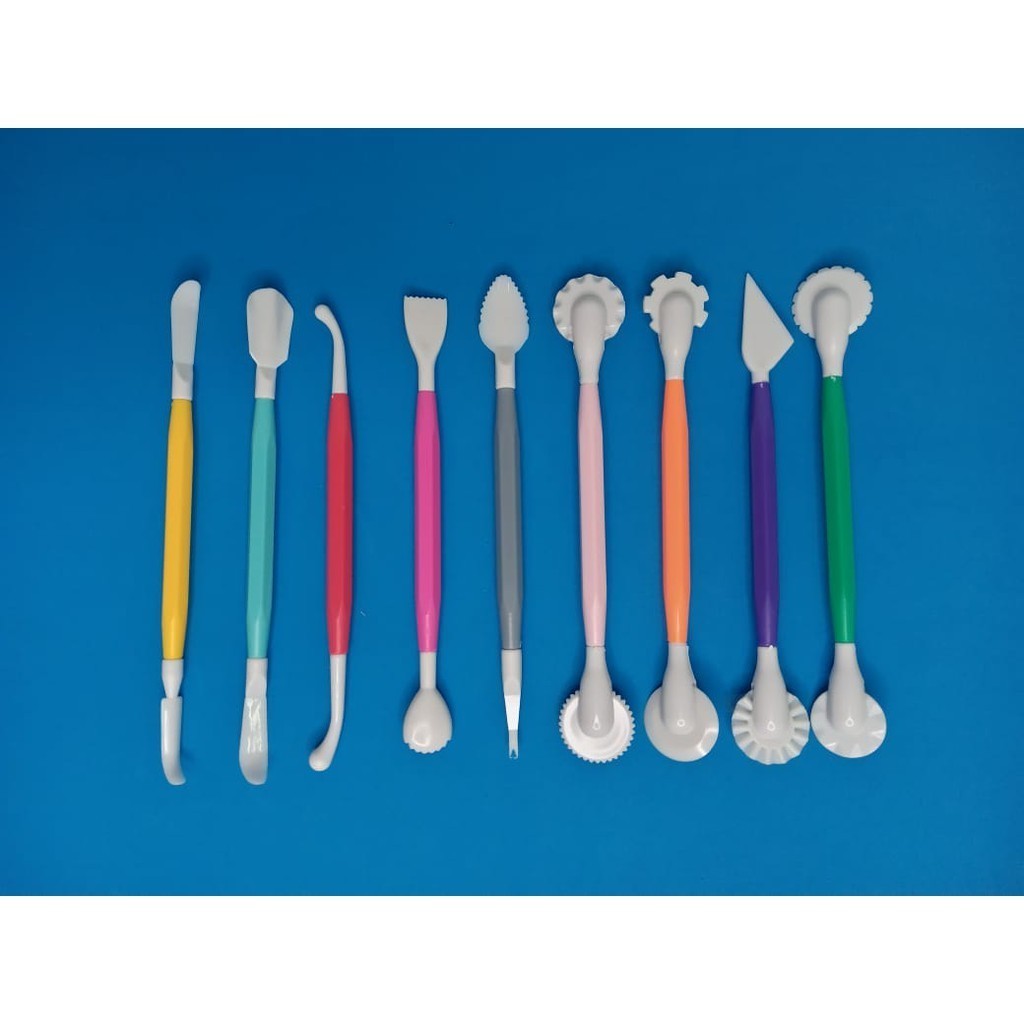 Kit Estecas Modeladoras 9 Peças Biscuit Confeitaria.