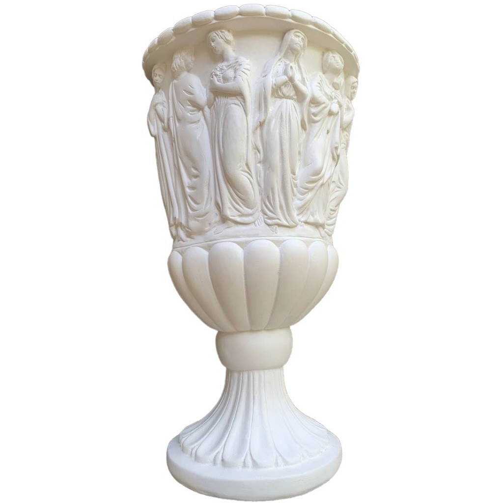 JARRO VASO GREGO TRABALHADO TAÇA 40 CM DECORAÇÃO LUXO