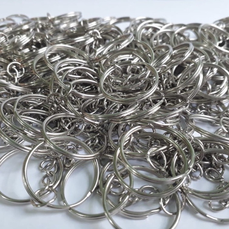 100 Argolas Para Chaveiro C/corrente 25mm ou 21mm.