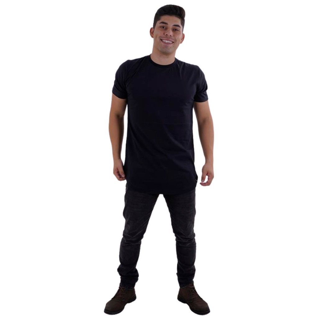 Detalhes do Kit 5 Camisetas Masculina Long Line Cotton By Zaroc