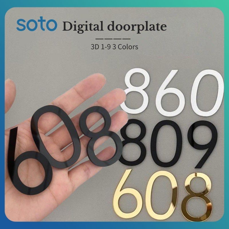 Soto 3d Placa Numeral Sinal Portão Dígitos Número Etiqueta Da Porta Caixa De Correio Exterior Apartamento Hotel Quarto Endereço Número Decoração Da Sua Casa