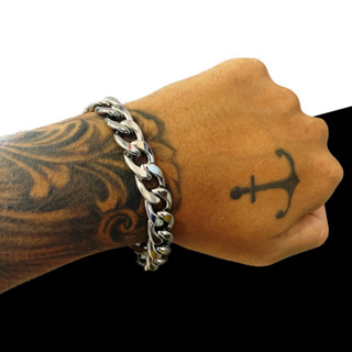 Pulseira Masculina Super Grossa Grumet Aço Inoxidavel Prata em Oferta na Shopee