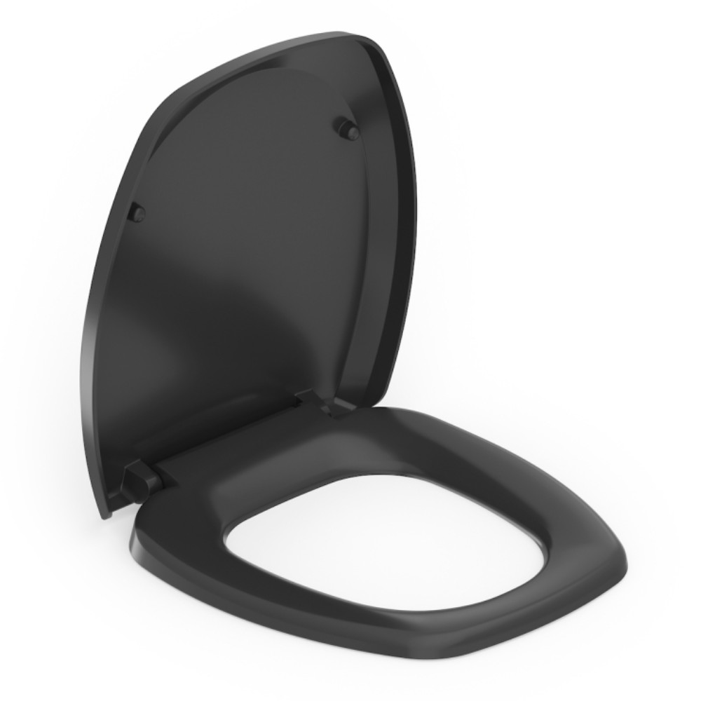 Assento Sanitário Polipropileno Soft Close Thema Preto Incepa — imagem 2 de 2