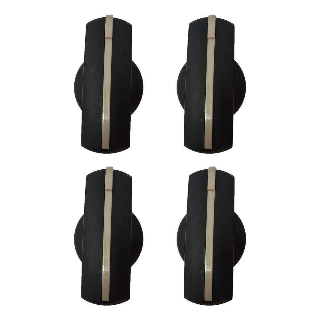 Botão Cooktop Continental Mabe Ge Haste Curta Preto 4 Und