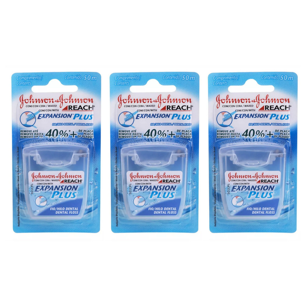 Kit 3 Fio Dental Reach Expansion Plus Johnson's