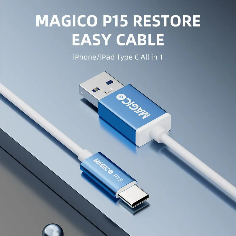 Magico P15 Restaurar Cabo Fácil Para Telefone 15-17 iPad Carregamento E Transmissão De Dados Modo De Recuperação De Ente