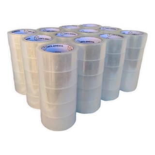 30 Rolos de fita Adesiva 45mmx50Metros Transparente Cola Forte em Oferta na Shopee