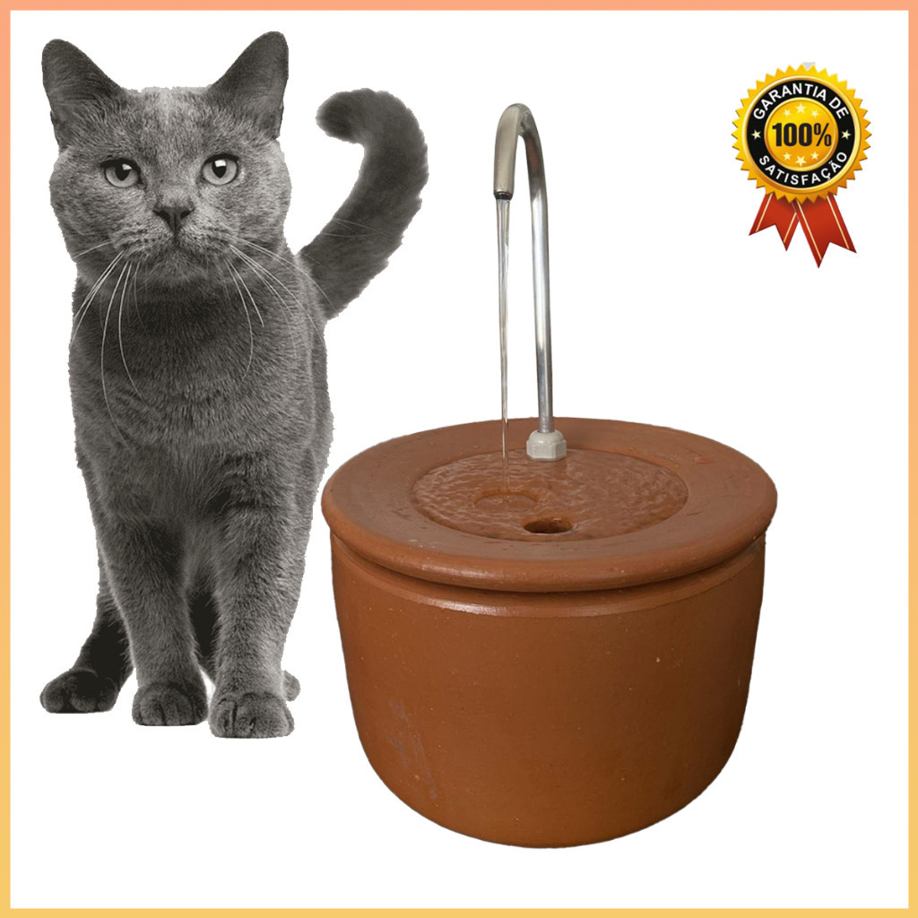 Fonte para Gatos Bebedouro de Cerâmica 2.5 Litros RETO em Oferta na Shopee