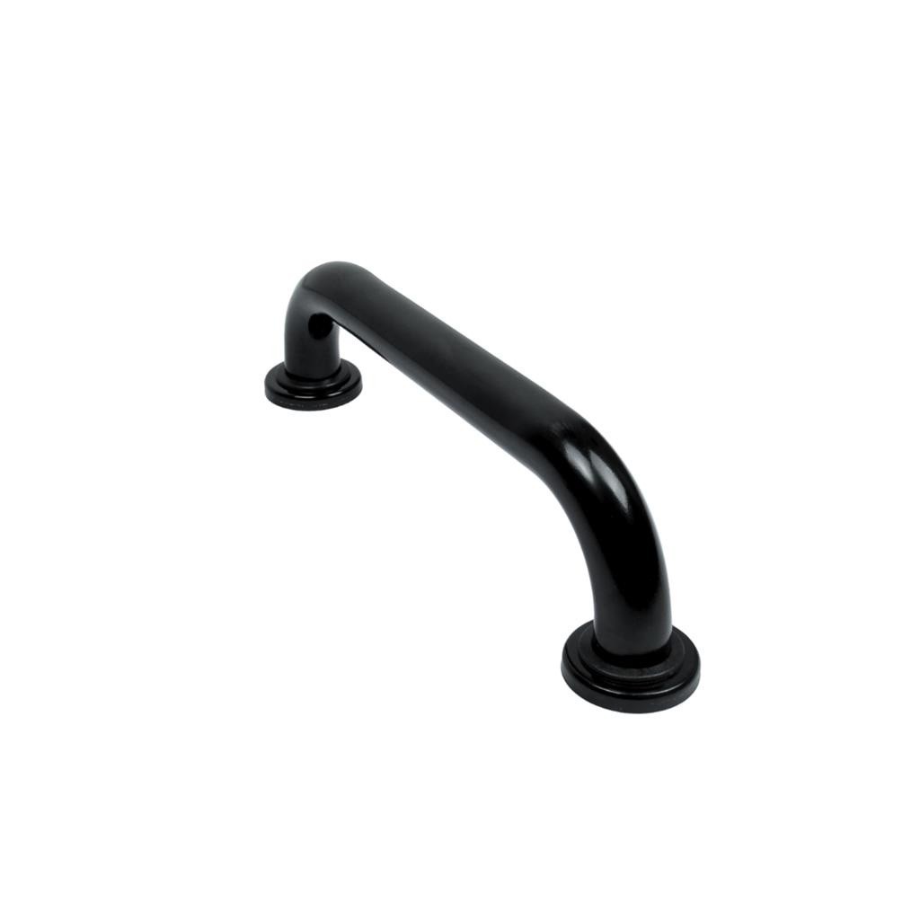 Alca De Apoio Barra 30cm Preto Inox Para Idoso E Deficiente