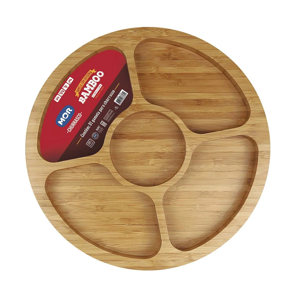 Petisqueira Gamela Redonda em Bambu 33cm - Mor