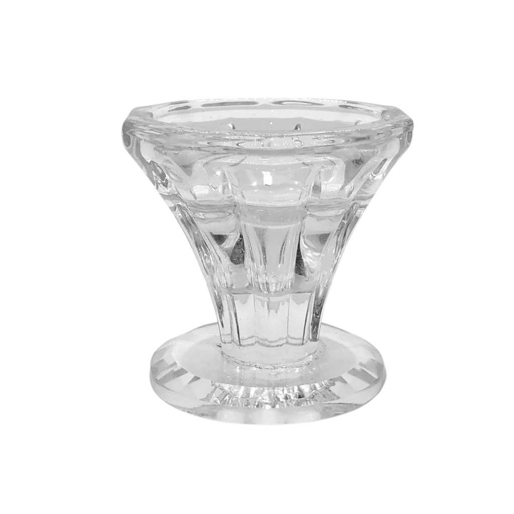 Castiçal Vela Liso Porta Velas Vidro 6cm Enfeite Cristal