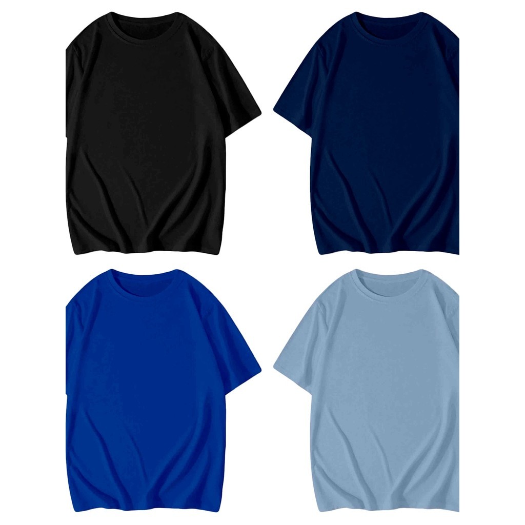 T Shirt Sem Estampa Básica Camiseta Larga Lisa Blusa Sortidas Kit Peças Quatro Camisa Cores Conjunto