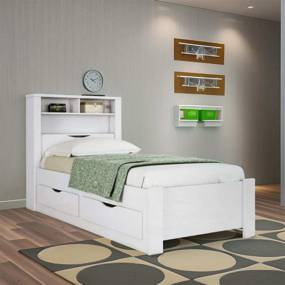 Cama de Solteiro Quinn 2 GV Branca - Home & Living