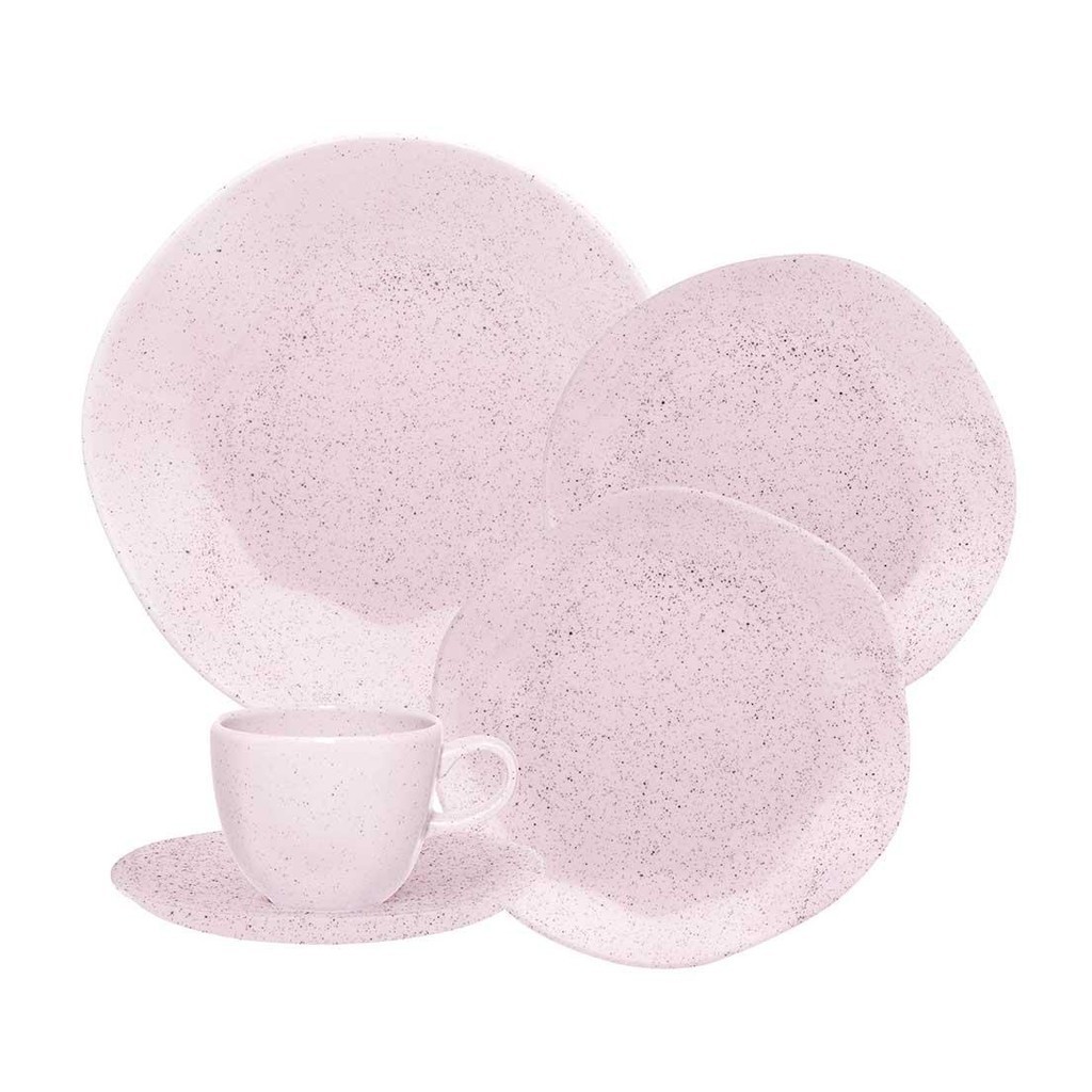 Aparelho de Jantar E Chá 20 Pçs Oxford Ryo Pink Sand em Oferta na Shopee