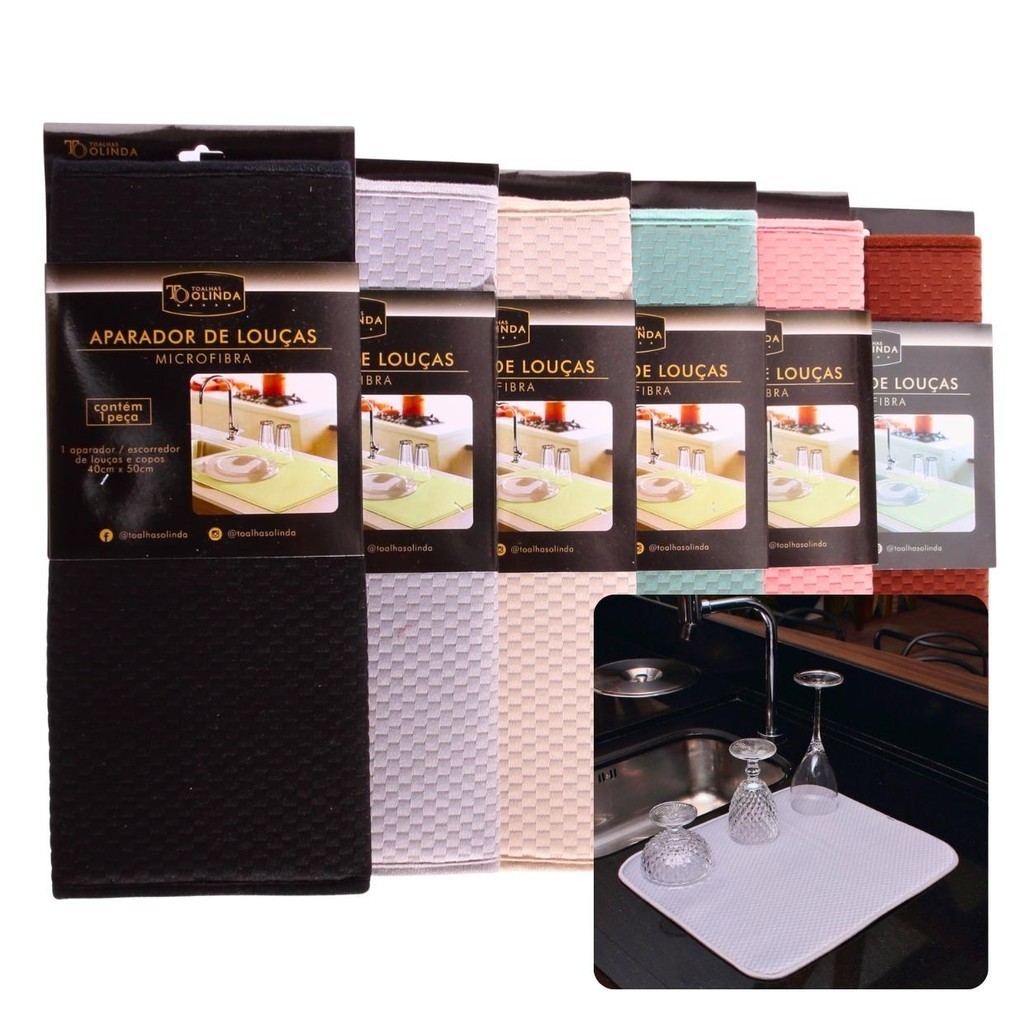 Aparador de Louça em Microfibra Tapete Escorredor 40X50CM