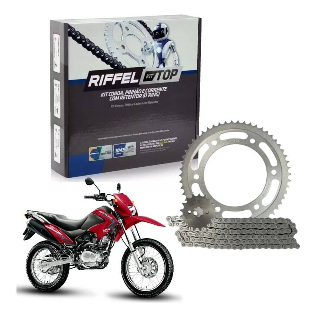 Kit Relação Tração Transmissão Bros 150 2003 à 2015 Original RIFFEL
