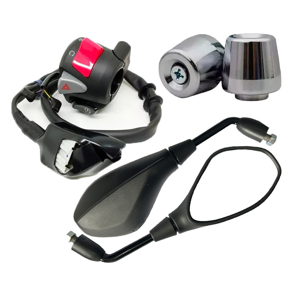 Punho Cb500 Retrovisor F800 Bmw Curto Fixo Par Peso Guidão Pcx 150 Honda Cromado Preto Cg Titan Fan Start 2014 a 2023