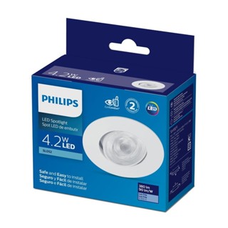 Philips Spot Integrado Led EMB redondo 4,2W BR fria 6500K BV em Oferta na Shopee