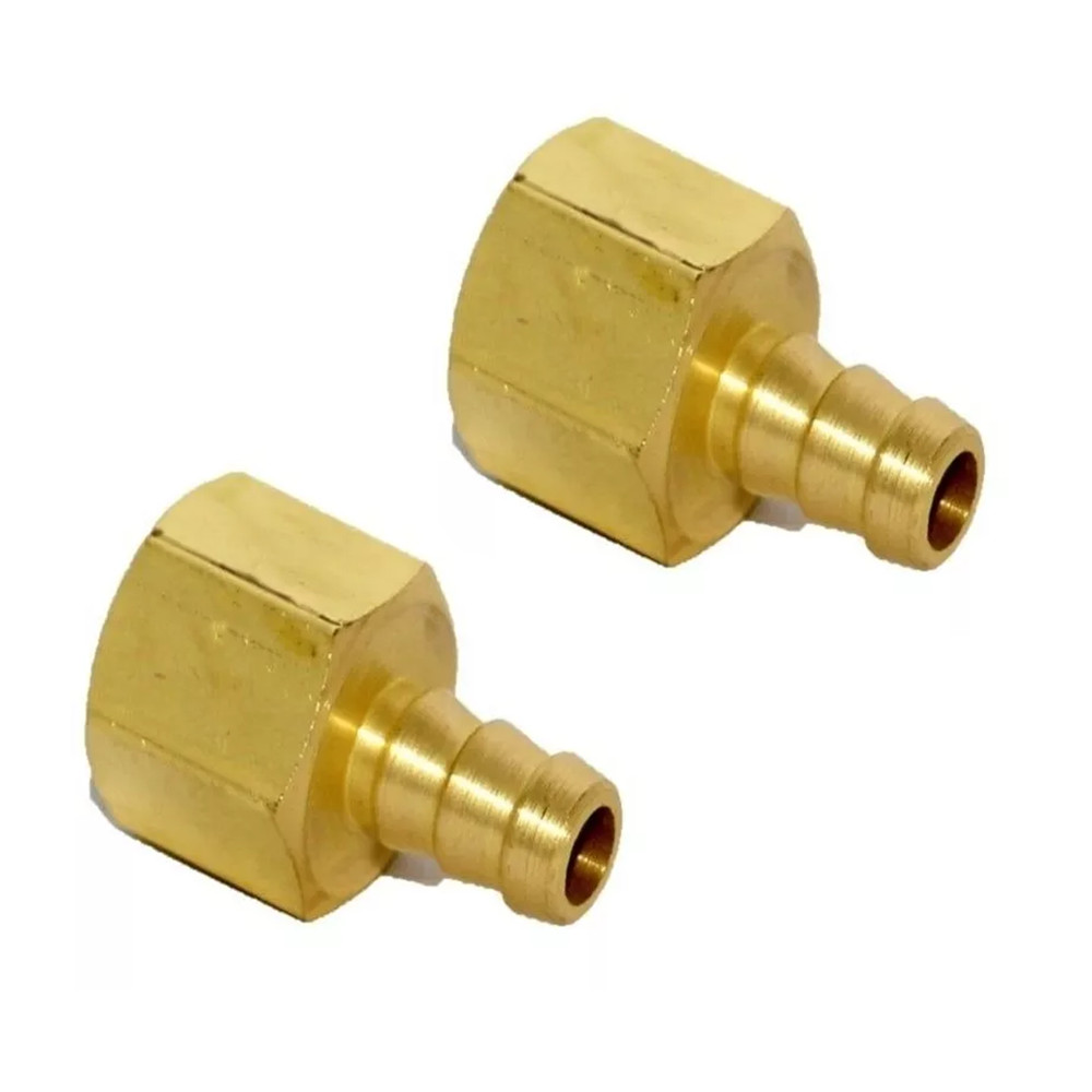 Kit 2 Bico Espigão - Adaptador Gás Encanado Gn 1/2 Femea X 3/8 Bm