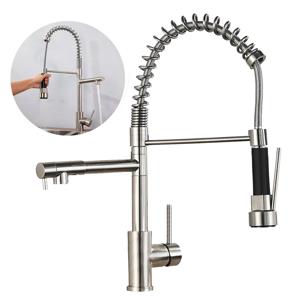 Torneira Gourmet De Cozinha Monocomando Inox Escovado Luxo