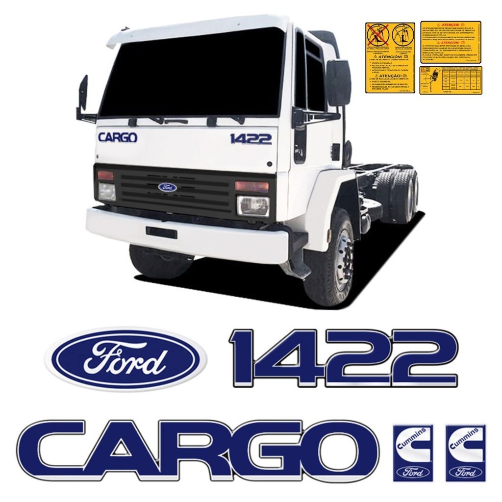 Kit Emblemas Cargo 1422 Adesivos Caminhão Ford Cummins Genérico