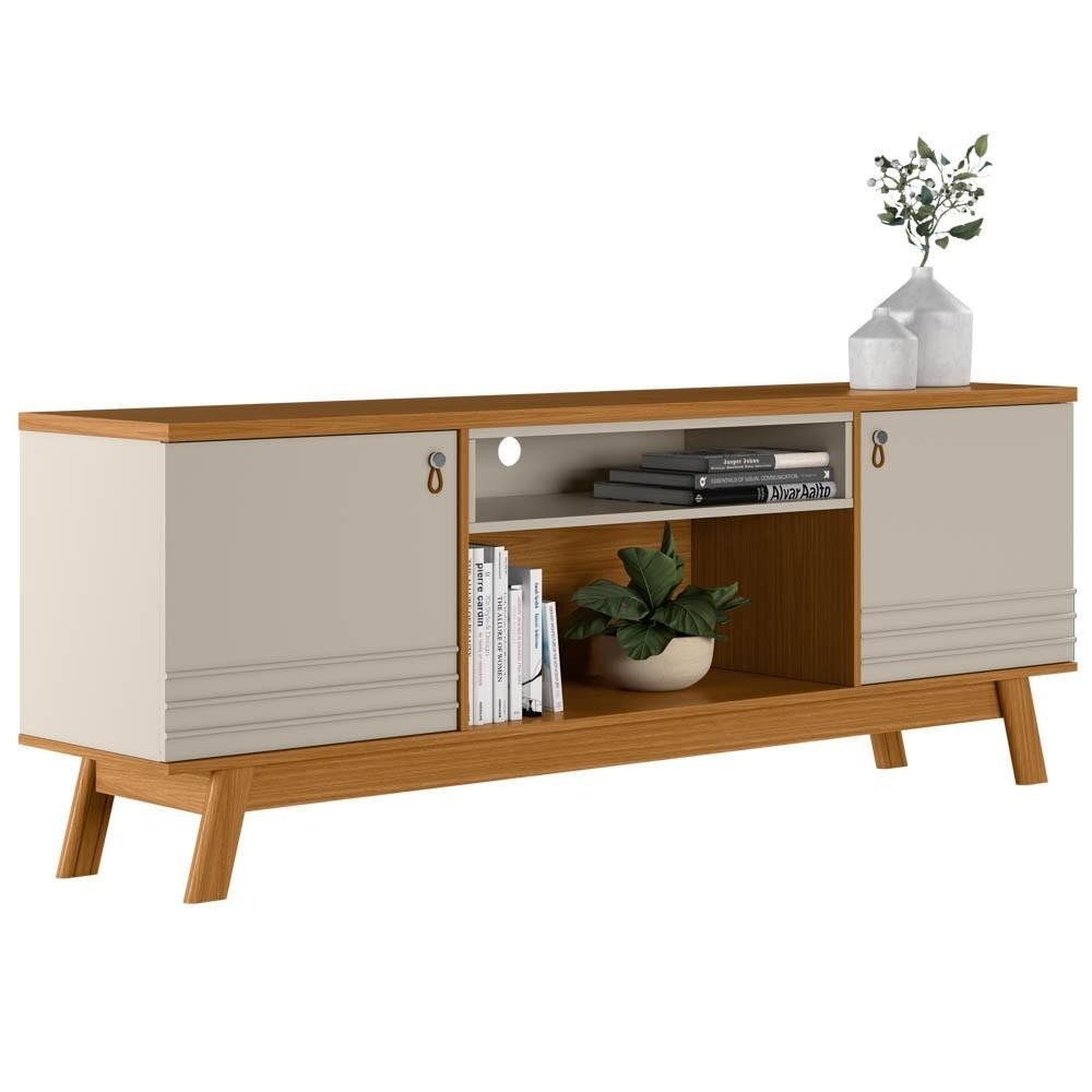 Rack para Sala TV até 75 Pol. 180cm Color L06 Nature/Off White - Mpozenato em Oferta na Shopee
