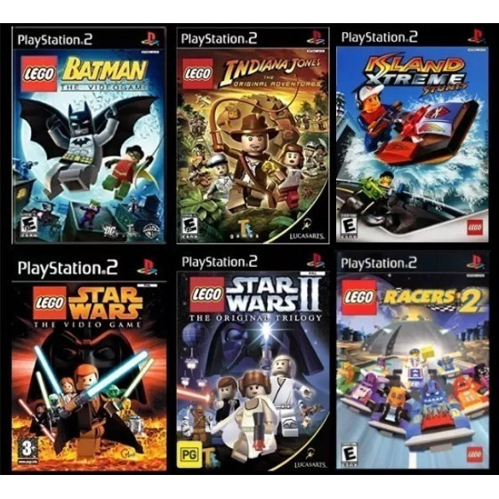 6 Jogos Lego Ps2 - Batman, Star Wars, Indiana Jones E Outros
