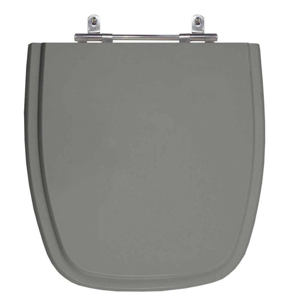 Assento Laqueado Fit Cinza Perola Tampa Vaso Celite em Mdf