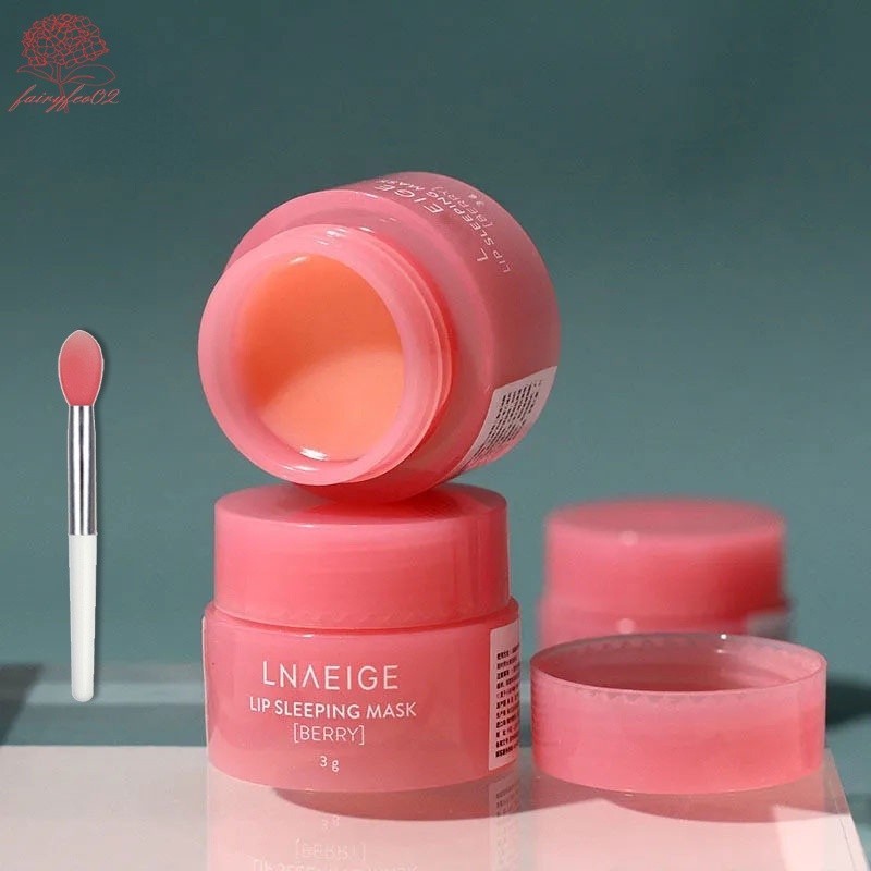 Máscara Para Os Lábios Da Coreia Do Sul De Sono Noturno Manutenção Hidratante Brilho Labial Creme Morango 3g