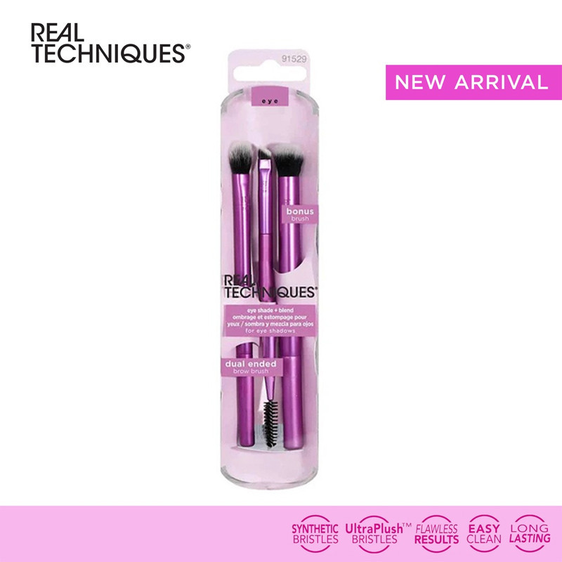 Real Techniques Pincel de maquiagem conjunto de três peças /Eyeshadow Brush+Mixed Makeup Brush /Eyelash Brush 91529