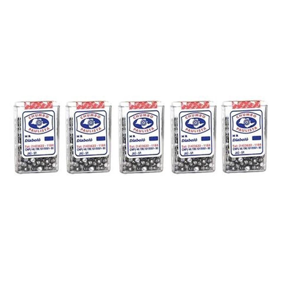 Kit 5 Caixas de Chumbinho MR Diabolô 5.5mm – Chumbo Paulista - Sports & Outdoors