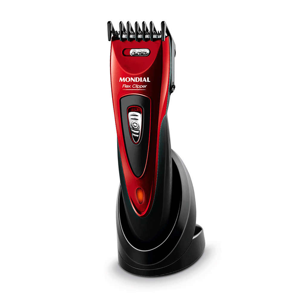 Máquina de cortar Cabelo, Cortador, Mondial, Flex Clipper CR-04, BIVOLT - VERMELHO/PRETO