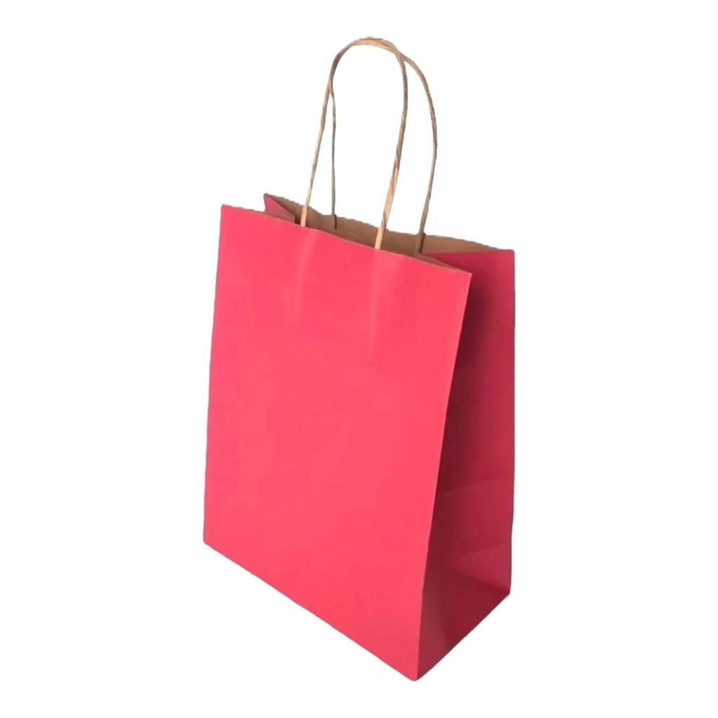 10~50 SACOLA  DE PAPEL PINK 21,5X17,5X8,5 (LC) REF:5007//