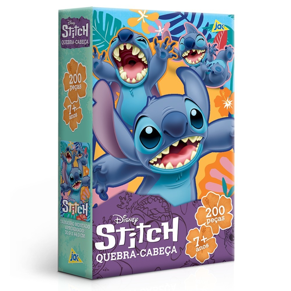 QUEBRA CABEÇA STITCH 200 PEÇAS TOYSTER PUZZLE DESENHO DISNEY JAK BRINQUEDO JOGO DIDÁTICO INFANTIL EDUCATIVO CRIANÇA - Mom & Baby