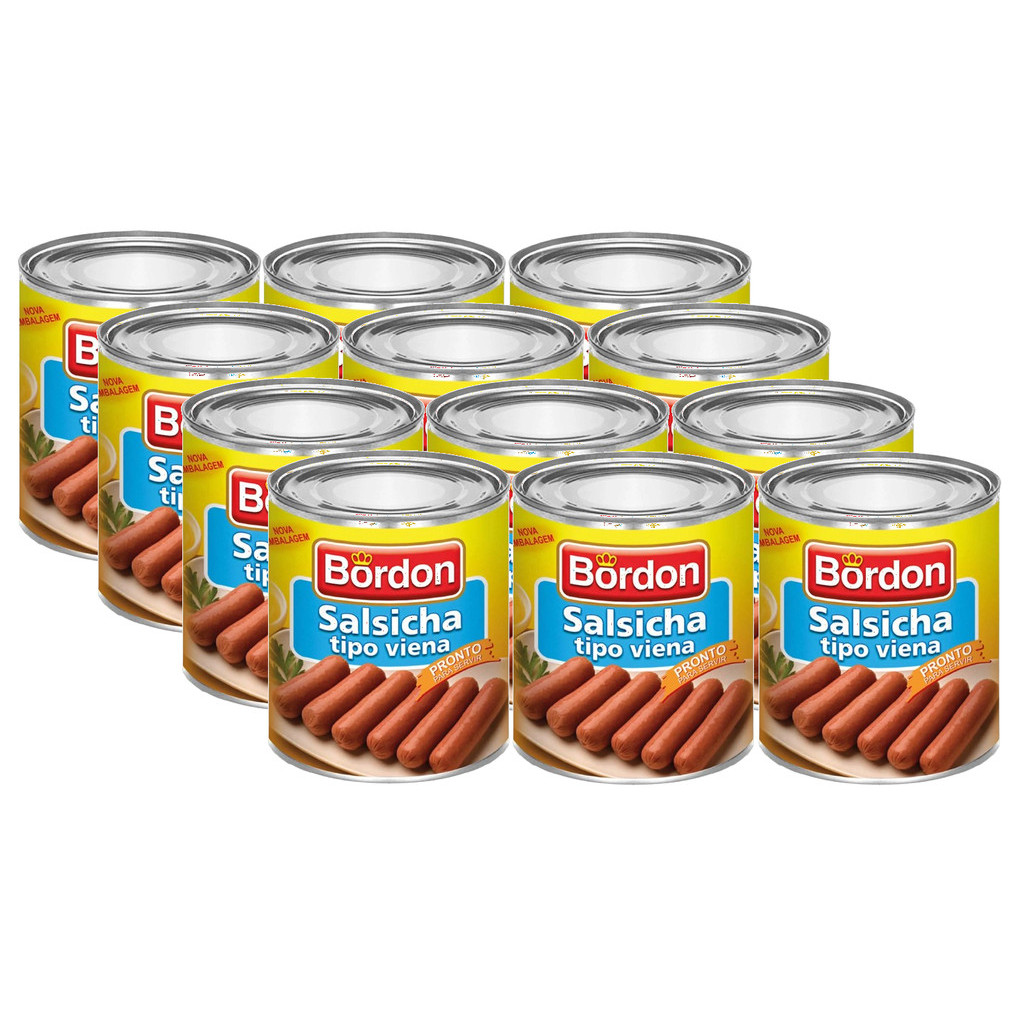 12 Salsicha Bordon Tipo Viena Lata 180g Liquido 300g