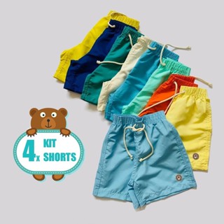 Kit 4 Bermudas Tactel Infantil Juvenil Short Praia 02-14 Anos em Oferta na Shopee