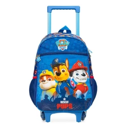 Mochila de Rodinha Infantil Masculina Patrulha Canina Chase e Equipe Azul