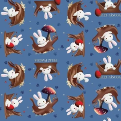 Folha para Ovos de Páscoa Contos de Páscoa Azul 69x89cm - 5 unidades - Cromus - Rizzo