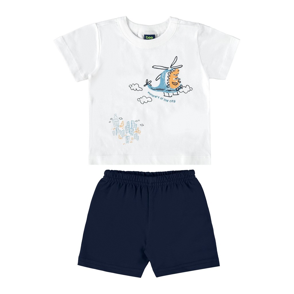 Conjunto Camiseta e Bermuda para Bebê Menino Bee Loop - Baby & Kids Fashion